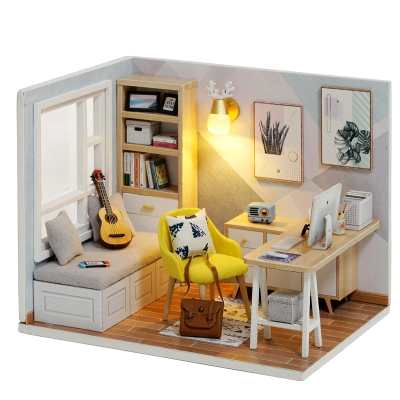 LOL Surprise Doll DIY House Sunshine Study Room Hand Assembled Wooden