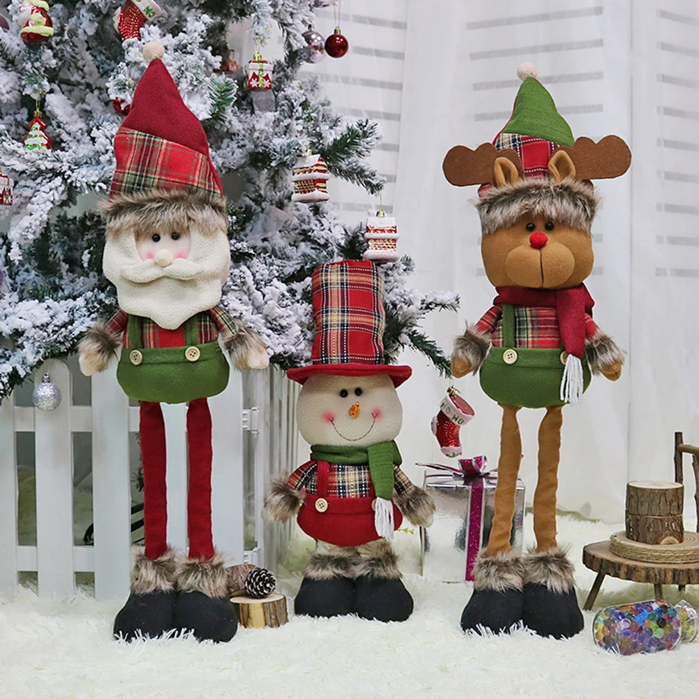 Складные Рождественские куклы Санта Клаус Снеговик забавные рождественские олени куклы украшения для дома вечерние подарки на год для детей