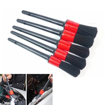

5PCS Auto Detailing Cleaning Brush Set Car Cleaning Tool Kit Soft Bristle Brush For Interior Wheel