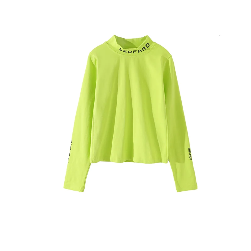 Tops Костюмы в стиле хип-хоп для девочек; флуоресцентный зеленый топ; детская одежда для уличных танцев; детская Современная сценическая одежда; одежда для выступлений; DNV12195 - Цвет: Tops