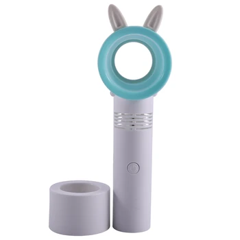 

USB Rechargeable Portable Bladeless Fan Handheld Mini Cooler No Leaf Handy Fan with Light for Student, Dormitory, Office