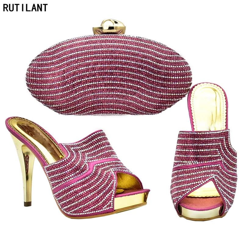 

New Arrival Women Shoes and Bag Set In Italy African Matching Shoe and Bag Italian In Women Nigerian Women Wedding Shoes and Bag