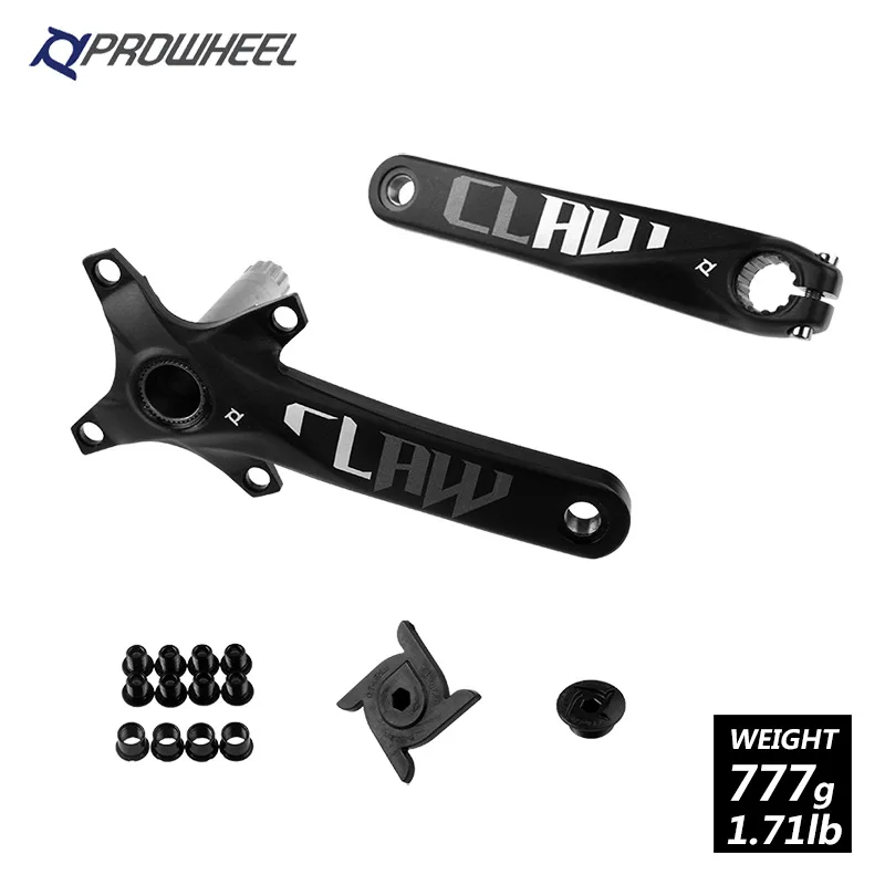 black without BB PROWHEEL MTB Crankset 170 мм кривошипно 1х система цепное колесо узкая широкая 104 BCD одна цепь с нижним кронштейном запчасти для велосипеда - Цвет: black without BB