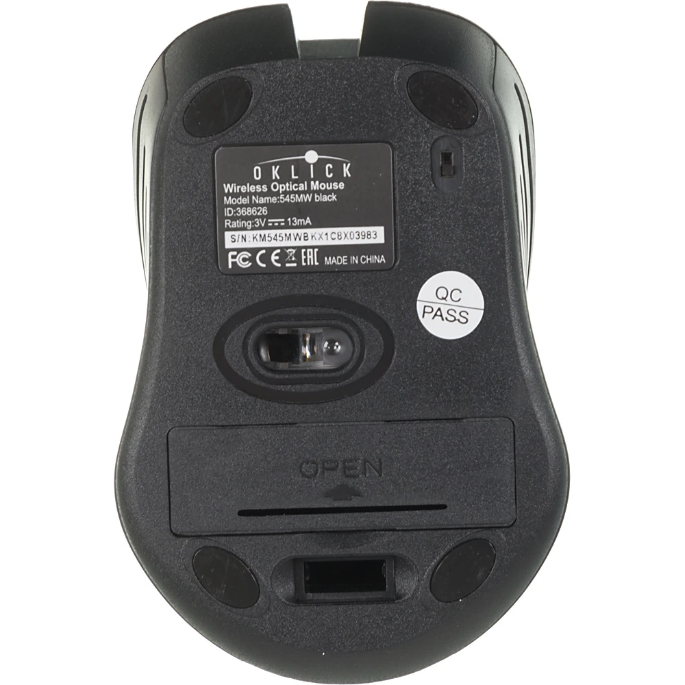 Мышь Oklick 545MW черный/черный оптическая(1600dpi) беспроводная USB(3but