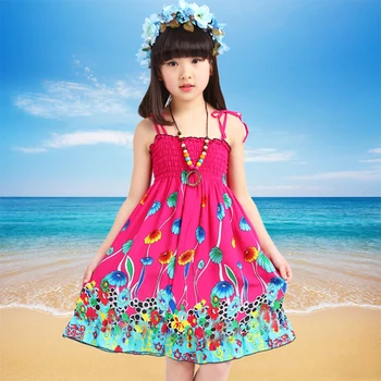 

Girls Summer Dress Beach Bohemian Kid Dresses for Girls Sleeveless Clothes Children Dresses Clothing Sundress Baby Costume