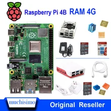 Raspberry Pi 4 Модель B 4B С ОЗУ 4 ГБ 1,5 ГГц 2,4/5,0 ГГц wifi Bluetooth 5,0 корпус Охлаждающий радиатор блок питания
