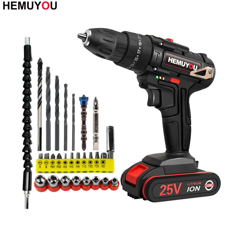 Электроинструмент 25 в Электрическая отвертка литиевая батарея перезаряжаемая