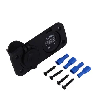 

2 in 1 Car Styling Waterproof 12V Car Cigarette Lighter Socket Power Panel Voltmeter For Camper Caravan Marine Auto hot selling