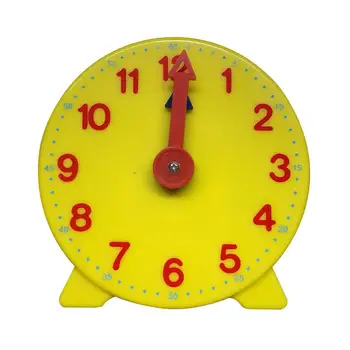 

1pc Clock Round Clock Model Learn Time Clock Desktop Teaching Clock for Students