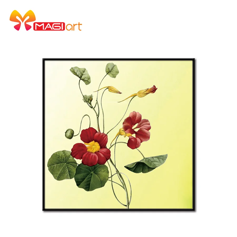 

Cross stitch kits Embroidery needlework sets 11CT water soluble canvas patterns 14CT Floral style lotus flower-NCMF197