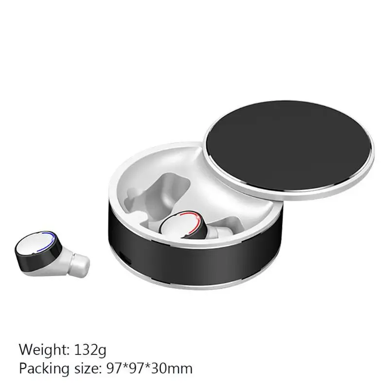 Black White B ME-28 TWS Bluetooth стерео наушники с алюминиевым сплавом вращающийся чехол для зарядки окончание и прослушивание музыки пауза/воспроизведение - Цвет: Black White B
