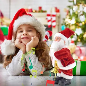 

Funny Xmas Electric Santa Claus Bell Lamp Doll Dancing Music Toy Decor for Home Exquisite and Delicate Design Appearance