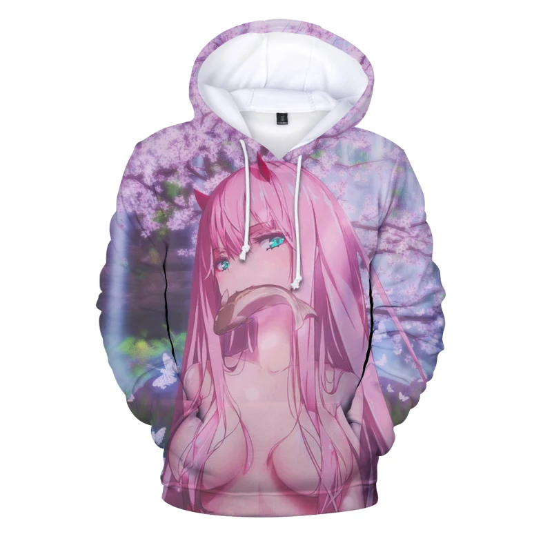 Толстовка Darling In The Franxx для мужчин и женщин худи Zero Two в стиле Харадзюку с