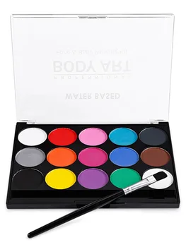 

15 Colors Body Paint Makeup Facial Painting Water Ink Oil Graffiti With Brush