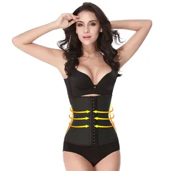 

Latex waist trainer Women 9 Bones girdle Slimming Corset Body Shaper Breasted for Postpartum Recovery Underwear Plus size