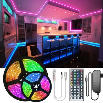 

RGB LED Strip Light 2835 10M 5M LED Lights SMD 5050 rgb Leds tape diode ribbon Flexible NON Wateproof Control DC12V Adapter