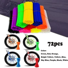 

New Motorcycle72Pcs Wheel Rim Spoke Wrap Kit Skin Cover For Motocross Dirt Pit Bike Enduro