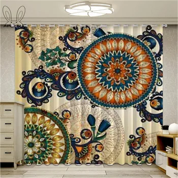 

Colorful Kaleidoscope Living Room Curtains Bohemian Curtain for Bedroom Ethnic Mandala Flowers Window Treatment Drapes