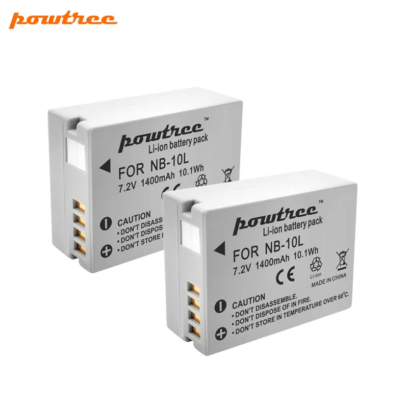 Powtree для Canon NB-10L NB 10L батарея для PowerShot G15 G16 SX40 SX60 CB-2LCE аккумуляторная батарея