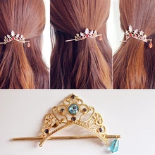 SANSUMMER заколка для волос серия Алиса для девочек милые драгоценные камни Корона шпилька свадебные аксессуары для волос темперамент Изысканная шпилька для волос 5950