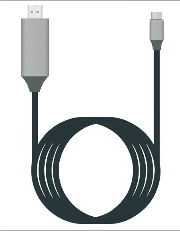 2 м USB type C HDMI кабель HDMI для MacBook samsung Galaxy S9/S8/Note 9 huawei P20 Pro USB-C HDMI адаптер - Цвет: Черный