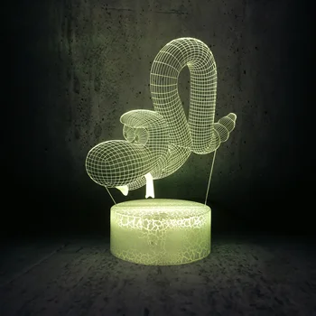 

Creative Animal Snake Balloon Shape 3D Lamp cartoon snake dog USB LED Illusion Night Light Children's Day Decoration Lightings