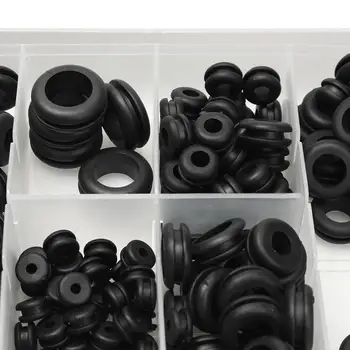 

180Pcs Black Rubber Washer Ring Plain Washer Seals Grommets Assortment Set Wiring Cable Gasket Kit Bolts/Screws