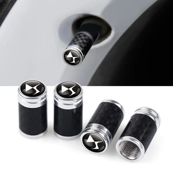

For Citroen DS DS4 DS4S DS5 DS6 DS7 DS5LS DS3 Auto accessories 4Pcs Metal Car Wheel Tire Carbon Fiber Car Wheel Tires Valve Caps