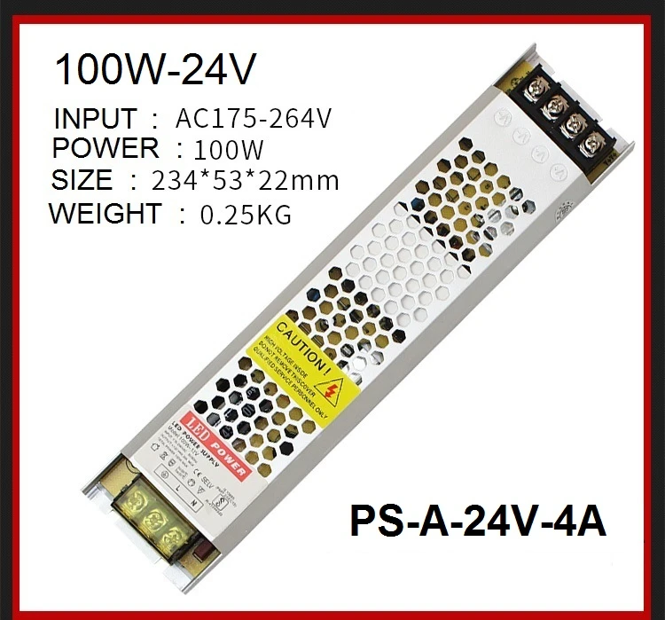 185-264v input24VDC Мощность, 60W до 400W светодиодные полосы, 24V ленты трансформаторы, реклама, светильник коробка 22 мм толщина светильник драйвер