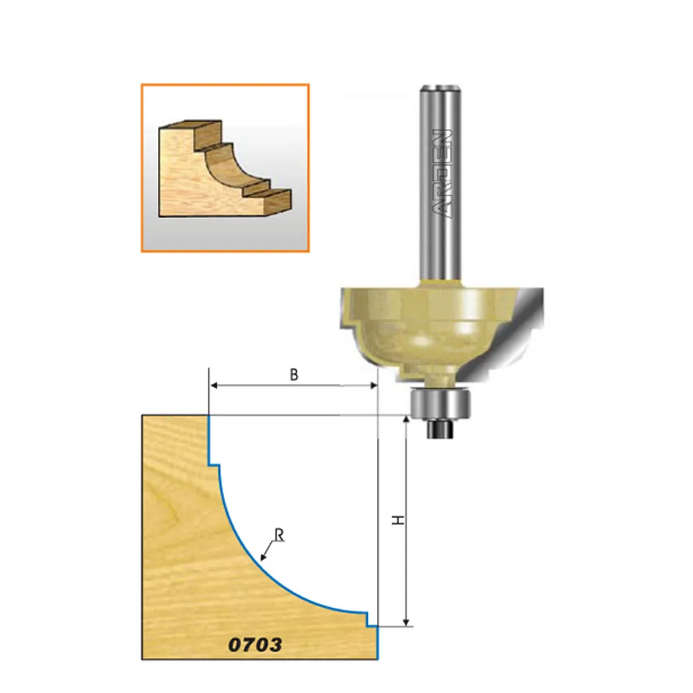 

Woodworking cnc cutter SHK 1/2 curve shape