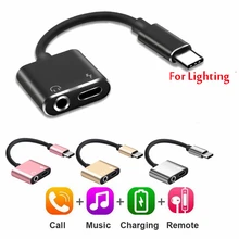HKFZ адаптер 3,5 мм наушники 2 в 1 разветвитель AUX музыкальный разъем зарядное устройство аудио конвертер кабель для iphone X XR XS Max 7 8 Plus