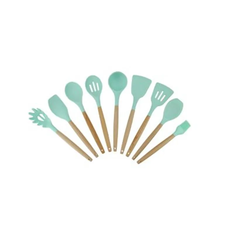 Nordic Style Silicone Kitchen Utensils Set Nonstick Spatula Cooking Utensil Tong Ladle Turner Cooking Gadget Cooking Baking Tool