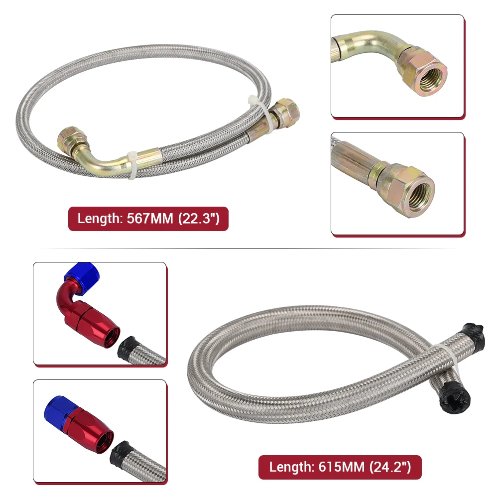 Oil Feed Line Drain Fitting Flange Kit VR-For Toyota Supra 1JZGTE 2JZGTE 1JZ/2JZ Single Turbo VR-TOL22