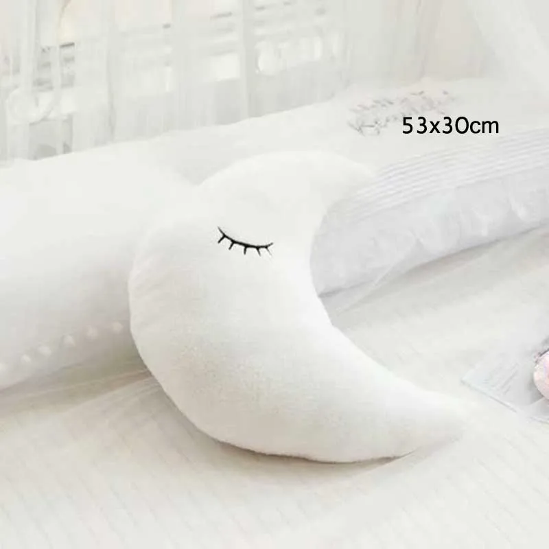 Креативная милая плюшевая подушка с белым облаком, игрушка со смайликом, уютная задняя подушка, домашний диван, автомобильный декор, подушка - Цвет: white moon