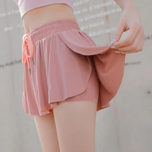 Women Sports Shorts Quick Drying Jogging Training Running Yoga Loose Shortswear ENA88