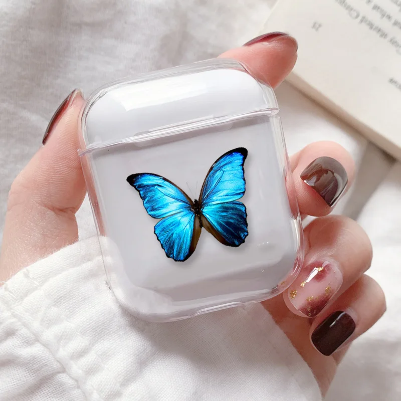 1 шт. чехол с красивыми бабочками для Airpods Pro 2 милым мультяшным рисунком Жесткий