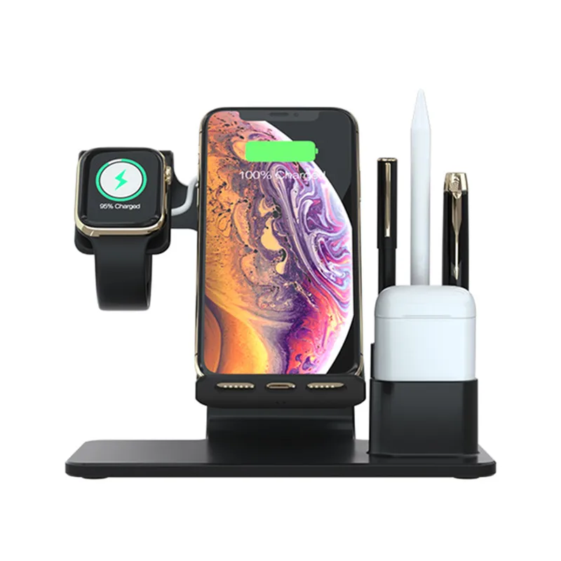 

Qi Wireless Charger Phone Wireless Fast Charger Stand for iphone Samsung Phone Desktop Holder for airpods apple watch 4 3 2 1