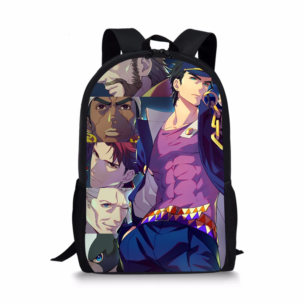 JoJo's Bizarre Adventure School Bag for Kids Boy Anime Backpack Bolsa Children Kujo Jotaro Bookbag Mochila Travel Satchel