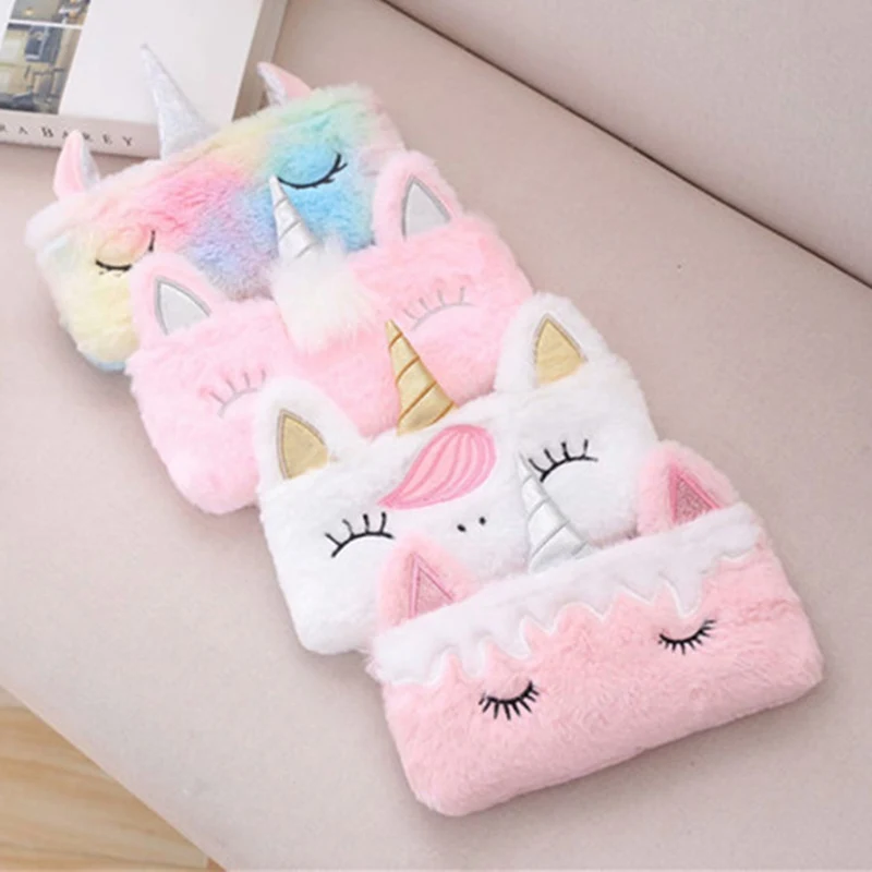 Плюшевые Кошельки для монет с единорогом, школьные Пеналы, сумка для хранения монет для школьников