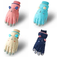 Kids Winter Waterproof Snow Gloves Children Cartoon Ears Thermal Insulated Windproof Sport Snowboard Ski Mittens Wrist Warmer