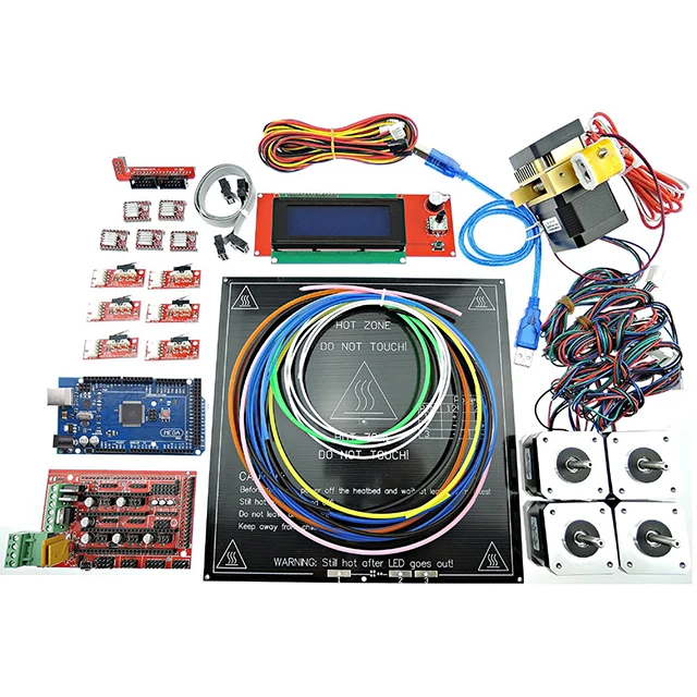 

A2-- 3D Printer Full Kit RAMPS 1.4+Mega 2560+MK3 Heatbed+LCD2004+Stepper Motor+MK8 Extruder+A4988+Endstop for DIY 3D Printer kit