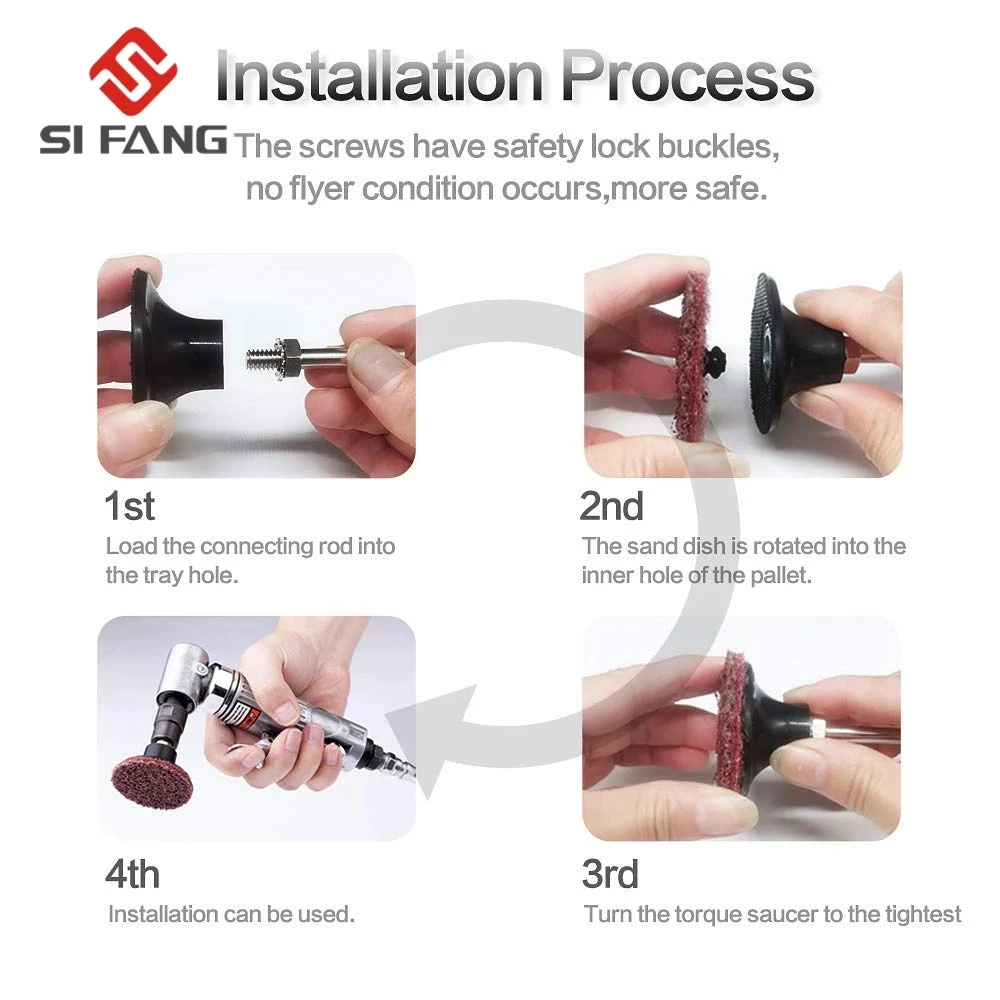 50mm 2 Zoll R-Typ Schleif scheiben Roll Lock Oberfläche Schleif scheiben Pad Polieren Schleifpapier Schnell wechsels cheibe für Dreh werkzeug – Detail 8