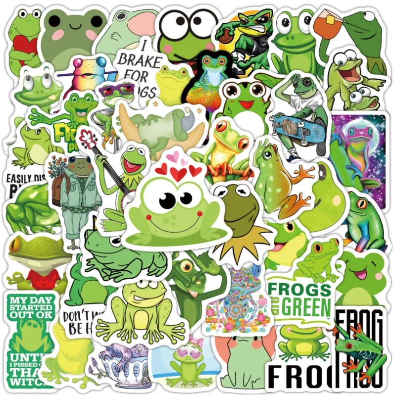 10/30/50Pcs/Set  Cute frog prince  Kawaii Stickers For Chidren Toy Waterproof Sticker to DIY Laptop Bicycle Helmet Car Decals