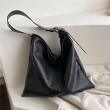 Burminsa, большие мягкие Наплечные сумки для женщин с широким ремешком, сумки Хобо из искусственной кожи, женские сумки для покупок, зима, черный и белый цвета