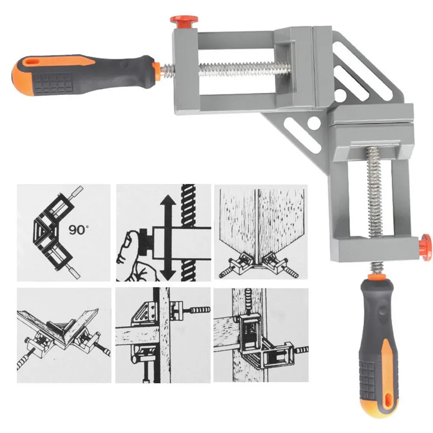 

Right Angle Clamp Woodworking Clamp 90 Degree Frame Corner Holder Double Handle Wood Metal Welding D10#30