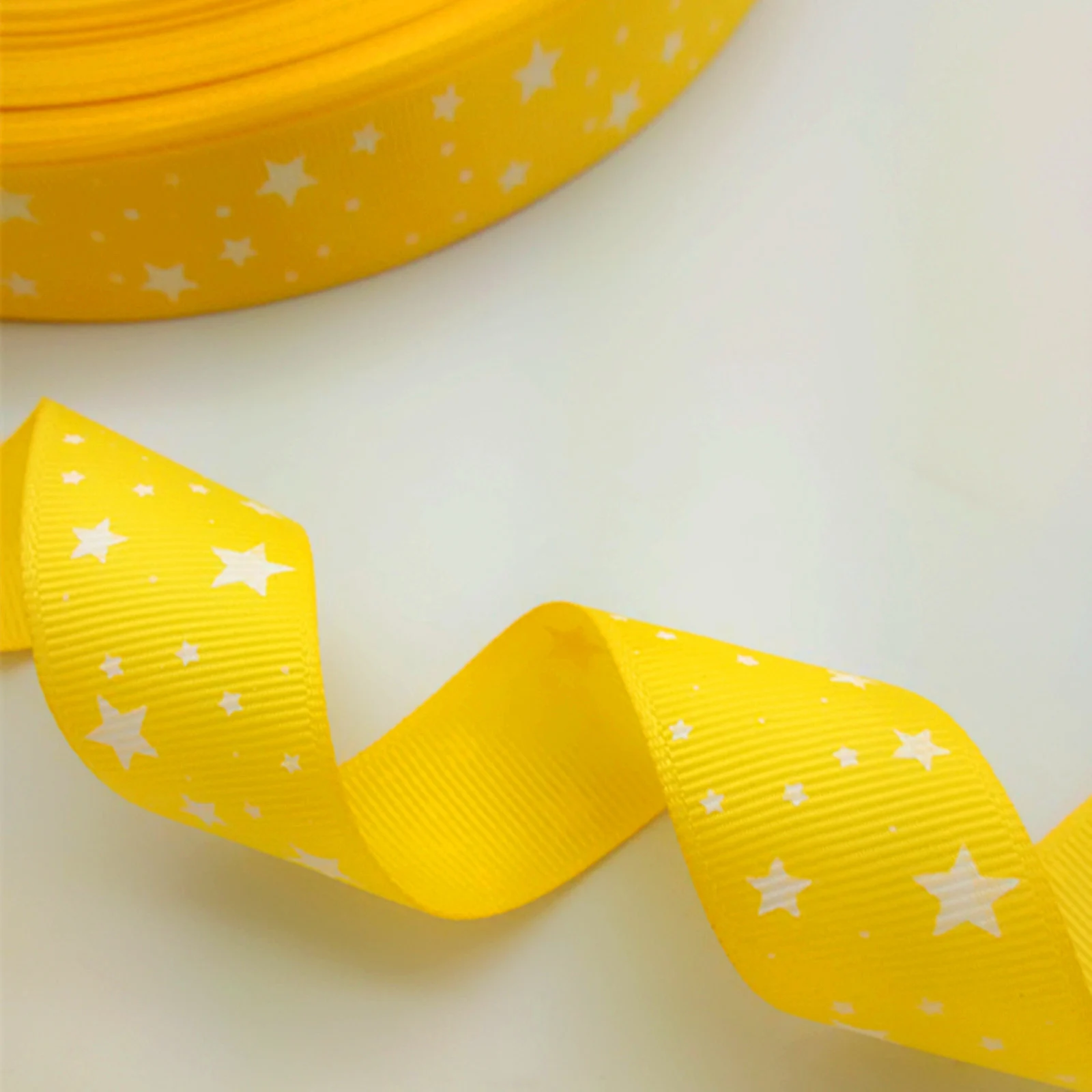 Новые DIY 5 ярдов " 25 мм 38 мм Печатные корсажные ленты остроконечные звезды разноцветные волосы лук - Цвет: Yellow
