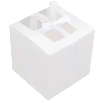 

10pcs Boxes Paper White Exquisite Practical Cake Cases Baking Box Packing Box Cupcake Box for Dessert Party Gift