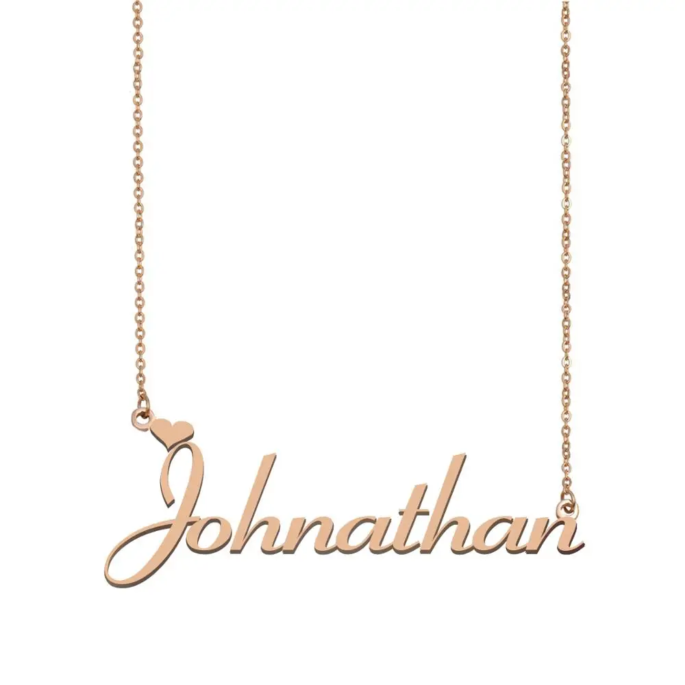 

Johnathan Name Necklace Nameplate Pendant Gold for Women Girls Best Friends Birthday Wedding Christmas Mother Days Gift