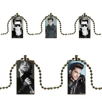 

For Valentine'S Day Gift Design Fashion Vintage Glass Women Rectangle Necklace Pendants Hot Adam Mitchel Lambert