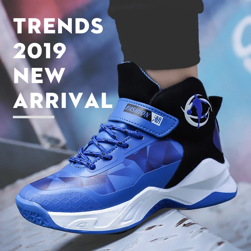 

Autumn 2019 Mid-Top Kids Basketball Shoes Sport Shoes for Boy Size 31-39 Basketball Sneakers Big Boy Outdoor Kids Training Shoes
